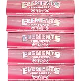 Elements Ultra thin King Size Slim PINK rolling paper - 5 booklets / 160 papers