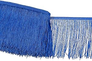 NONMOL Bule Fringe Trim Tassel Sewing Trim 6Inch Width 10 Yards Long for Clothes Accessories Latin Wedding Dress DIY Lamp Shade Decoration (Royal Bule)