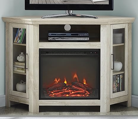 We Furniture 48 Classic Traditional Wood Corner Fireplace Tv