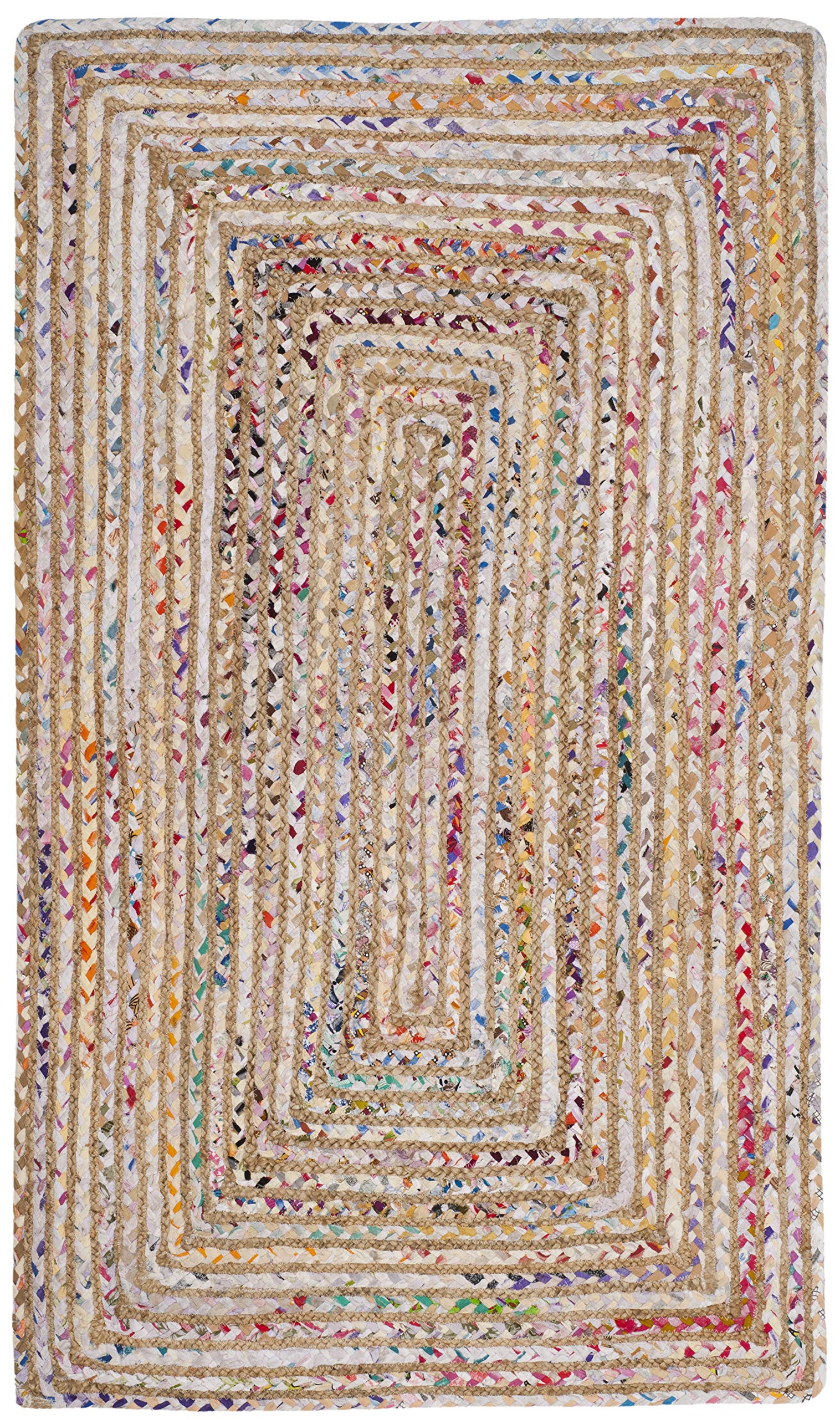 Safavieh Boho Rug for Living Room, Dining Room, Bedroom - Cape Cod Collection, Short Pile, in Multi, 61 X 91 cm