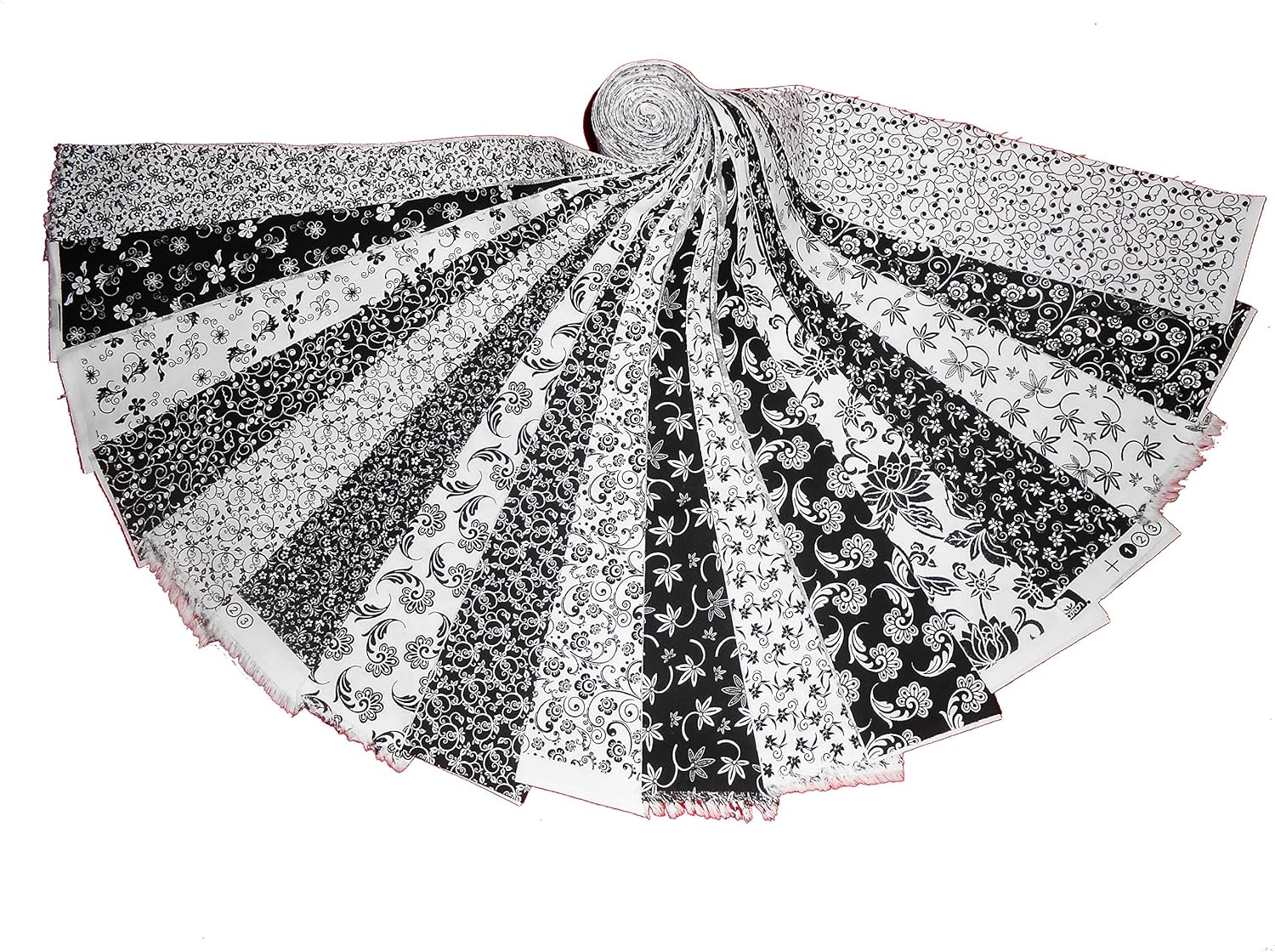 20 2.5 INCH Beautiful Black and White JELLY ROLL 10 DIFFERENT 1 OF
