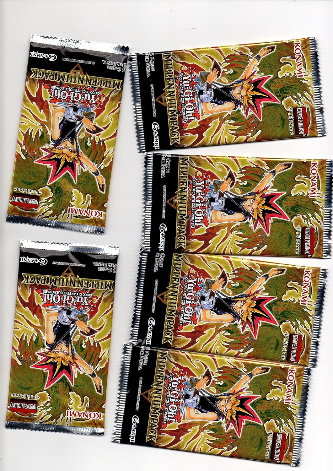YU GI OH KONAMI BUSTINA ESPANSIONE MILLENNIUM PACK ITALIANO 5 CARTE NUOVO