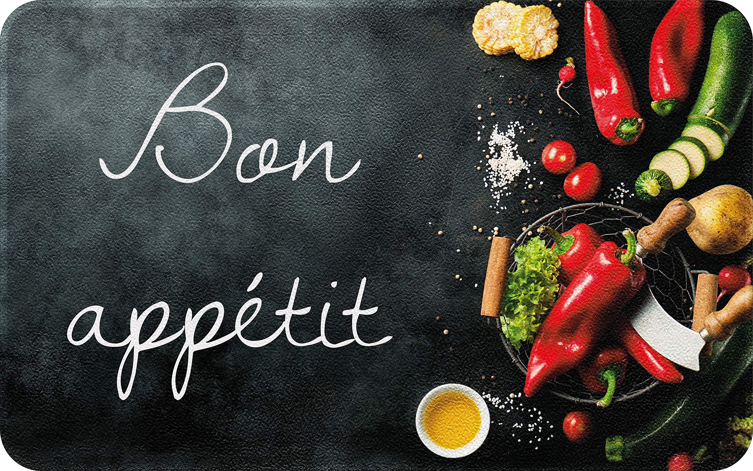 ID Mat Kitchen Decor Bon Appetit Kitchen Decor, Synthetic Fibers, Black, 50 x 80 x 0, 4 cm