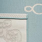 SAFAVIEH Washable Rug Outdoor Courtyard Collection - 2'7" x 5', Aqua Blue & Cream, Non-Shedding & Easy Cleaning, Ideal for Pa