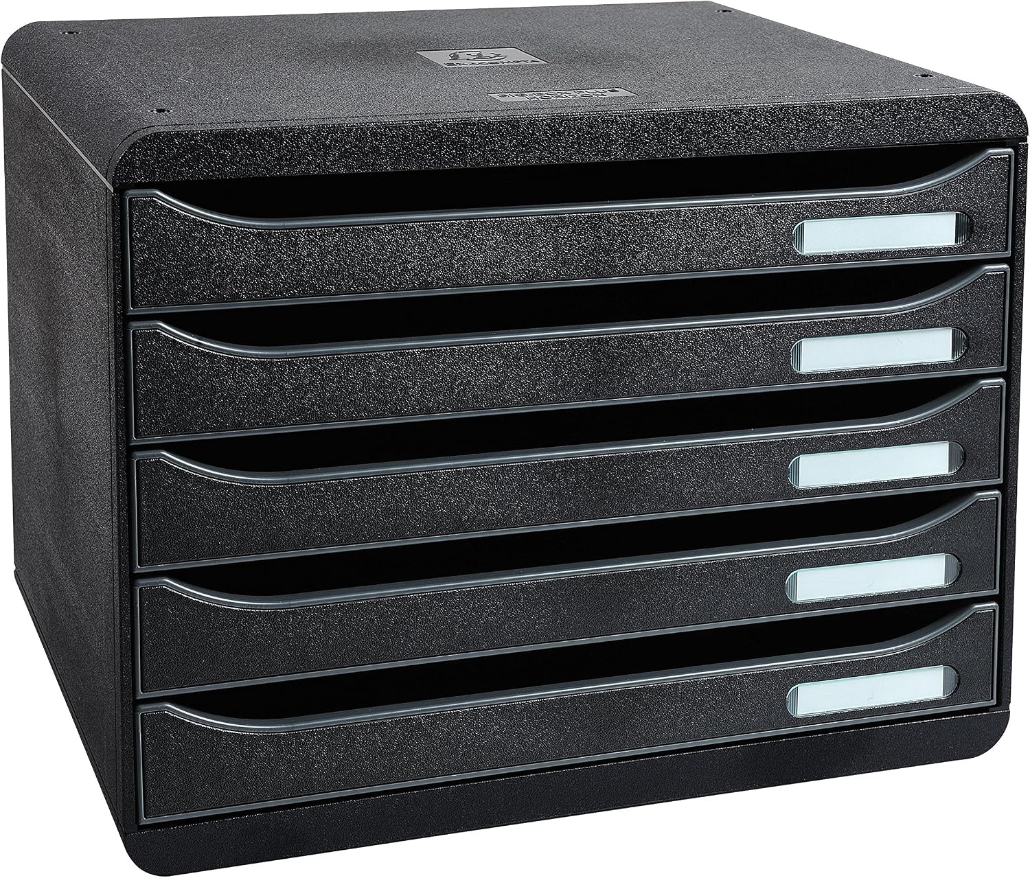 Exacompta, Ref 308714D, Big-Box Plus ECOBlack, 5 Drawer Set, 270 x 355 x 271mm in Size, 43mm Drawer Height, Landscape