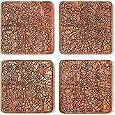 Dublin Map Coaster by O3 Design Studio, Set Of 4, Sapele Wooden Coaster With City Map, Handmade