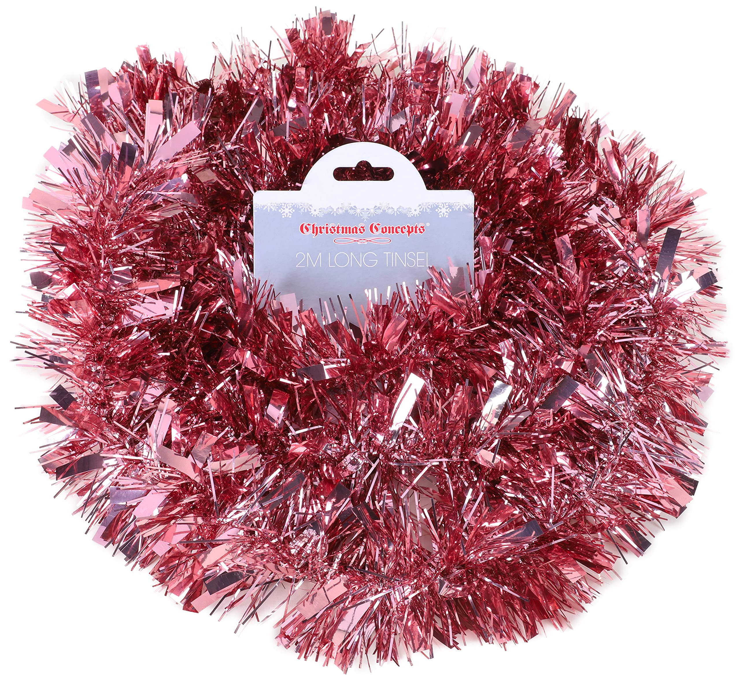 Christmas Concepts® 2m (6.6ft) Chunky/Fine Christmas Tinsel - Christmas Decoration Tinsel (Blush) — image 1