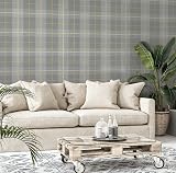 Arthouse Ochre Grey Tartan Check Wallpaper Vinyl 10.05m x 53cm Hard Wearing view 7