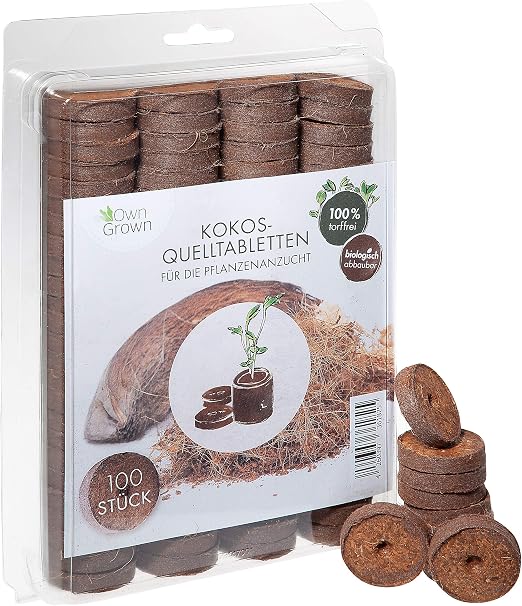 OwnGrown Pastillas de Coco nutrientes – 100 Unidades, Tierra de ...