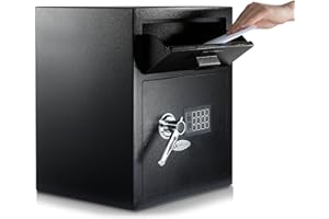 AdirOffice Digital Depository Safe - Front Loading - Digital Keypad Lock - Lockout Mode (Black)