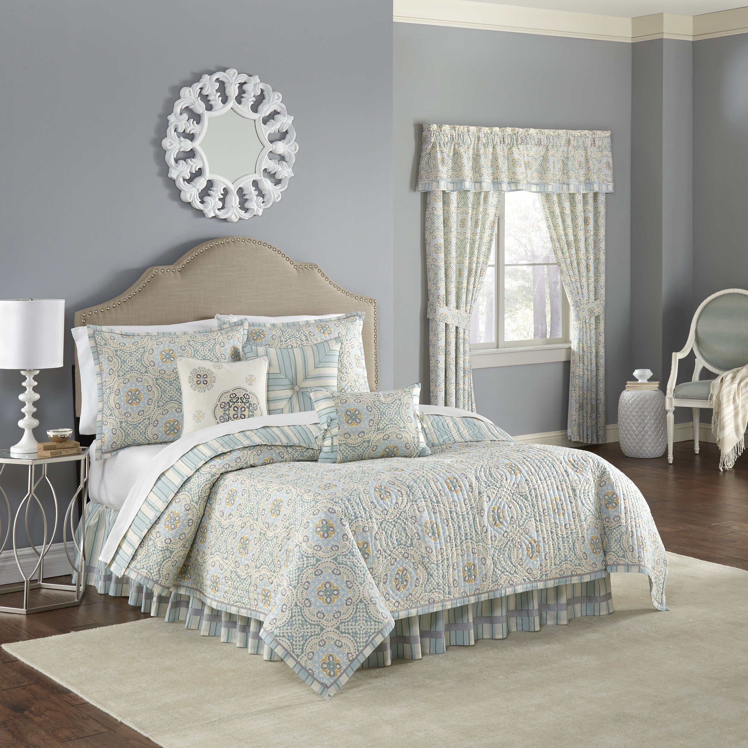 WAVERLY Astrid Quilt Collection, Full/Queen, Mineral 885308476302 eBay