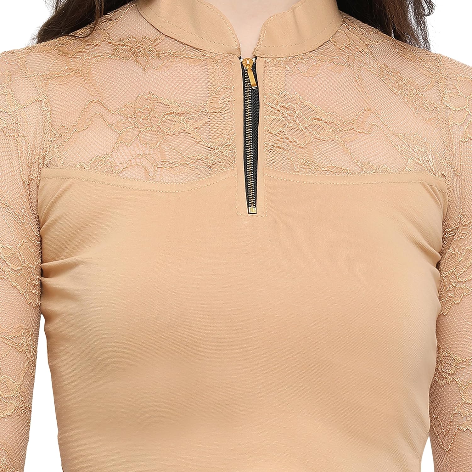 janasya women's cotton lycra stretchable readymade blouse (black)