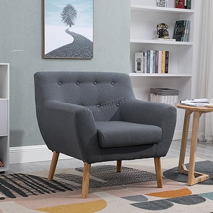 Westwood Linen Fabric 1 Single Seat Sofa Tub Armchair Dining