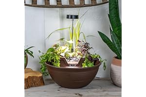 Aquascape AquaGarden Tabletop Desktop Fountain Kit with Waterfall, Meditation, Relaxation, Mocha