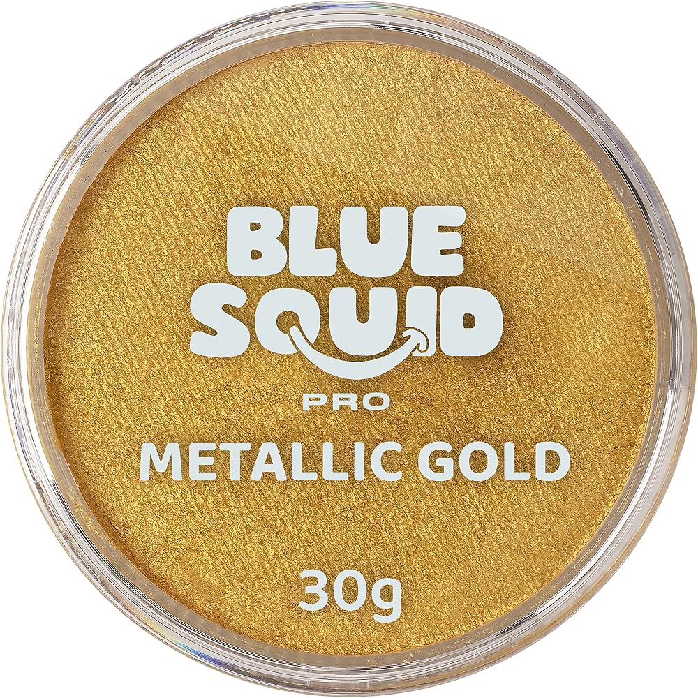 Blue Squid Metallic Gold Face Paint 30g Pro Water Based Cake