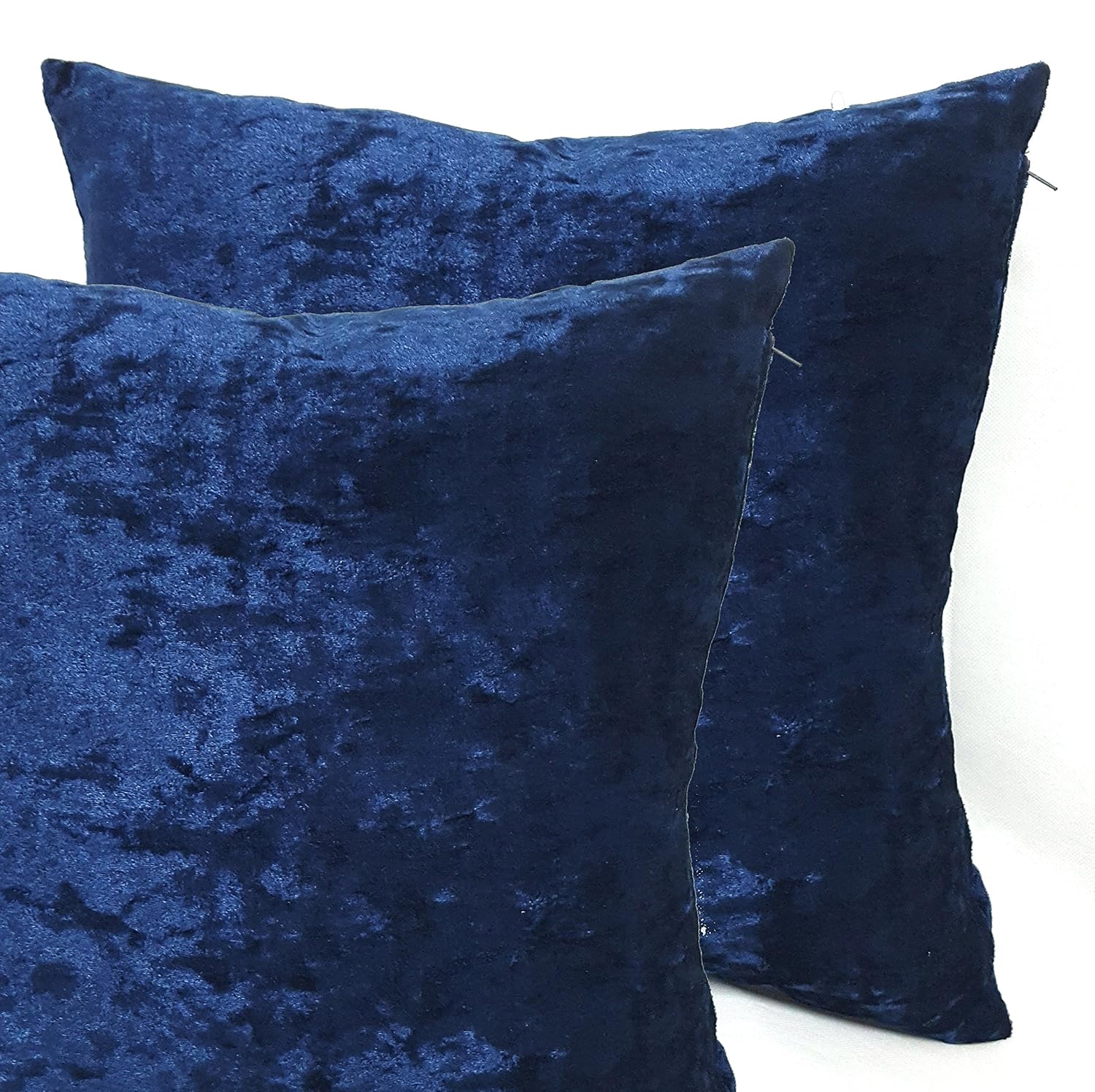 Starex Pair of 22"x22" Large Plain Crush Velvet Cushion Covers 10
