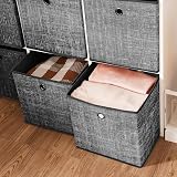 SONGMICS Storage Boxes Set of 6 30 cm Cube Fabric with Handles Heathered Black view 7