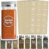 Talented Kitchen 144 Spice Jar Labels Preprinted: 144 White Spice Names + Numbers + Blanks. White Letters on Round Clear Stic