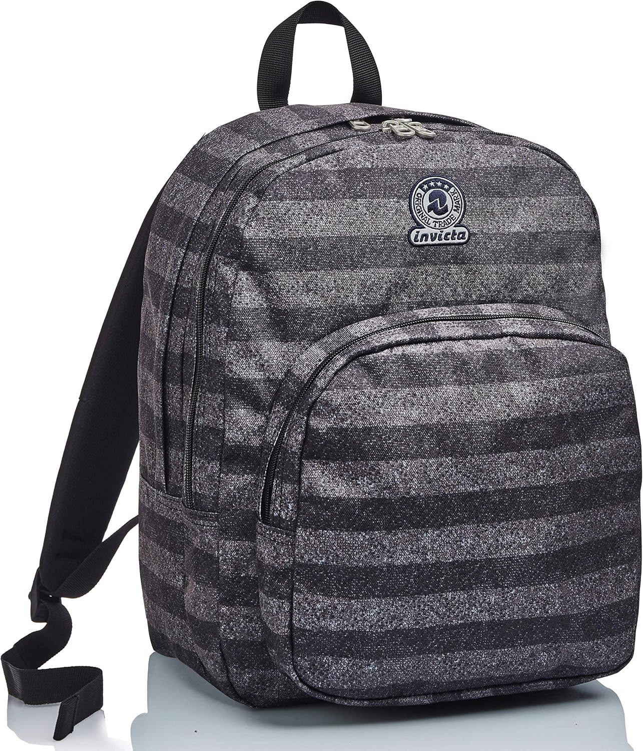 Zaino Benin M Invicta , Stripes, Grigio, Doppio Scomparto, Scuola \u0026 Tempo  Libero – BigaMart
