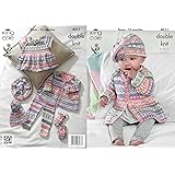 King Cole 4011 Knitting Pattern Baby Set to knit in King Cole Cherish DK