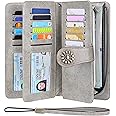 Lavemi Womens Large Capacity Genuine Leather RFID Blocking Wallets Wristlet Clutch Card Holder