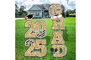 HOVACY Black Gold Graduation Class of 2025 Yard Sign - Congratulations Grad Signs for School & College Graduation Party Supplies