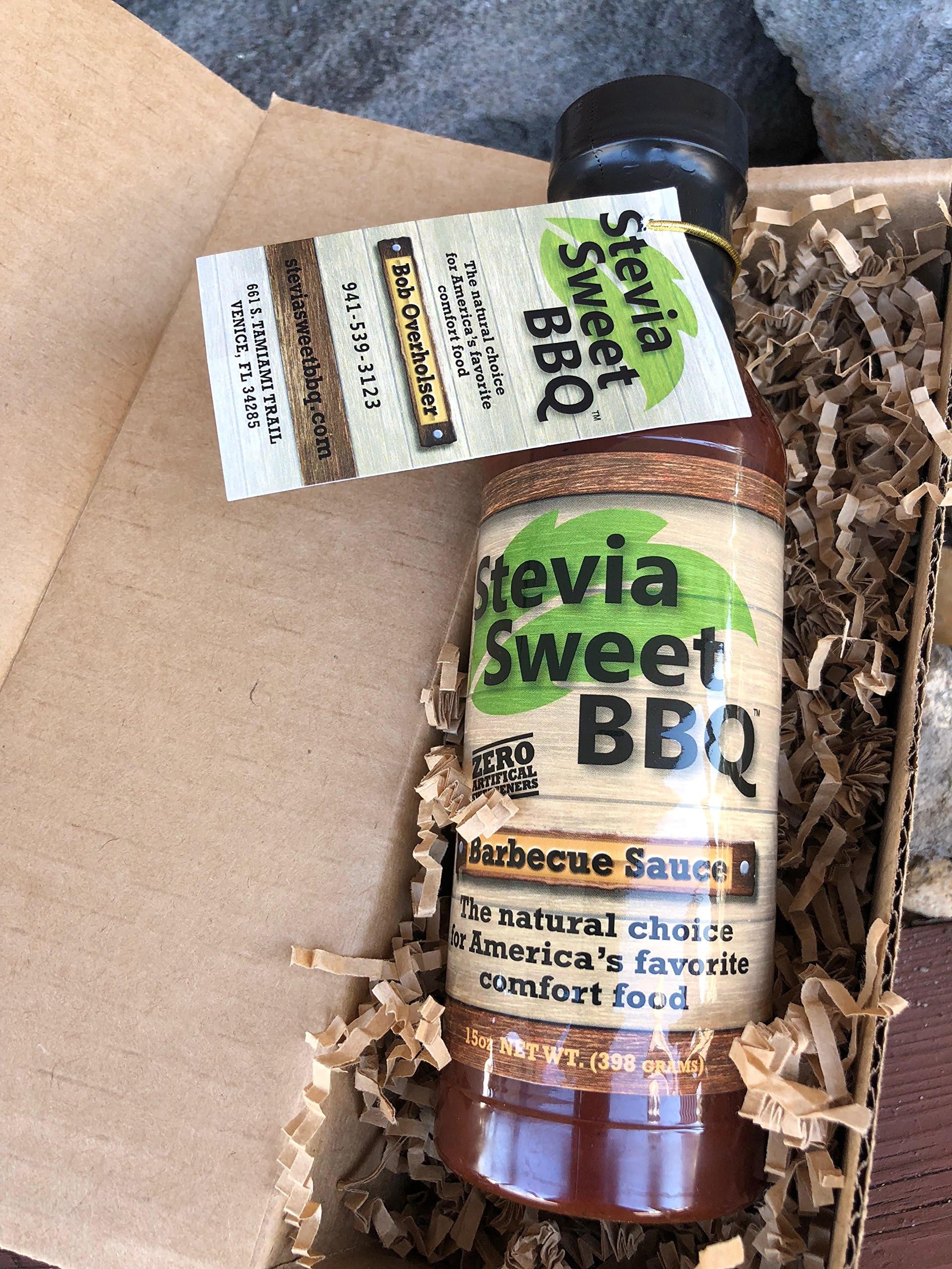 Stevia Sweet BBQ Sauce | Low Sugar (1g), Low Carb, Low Sodium, Gluten & Fat Free | Paleo & Keto Diet Friendly Barbecue Sauce | Zero Artificial Sweeteners (Gift Box 1 x 15 oz)