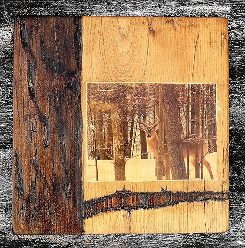 Amazon Com Rustic Deer Photo Wood Plaque Man Cave Wall Decor