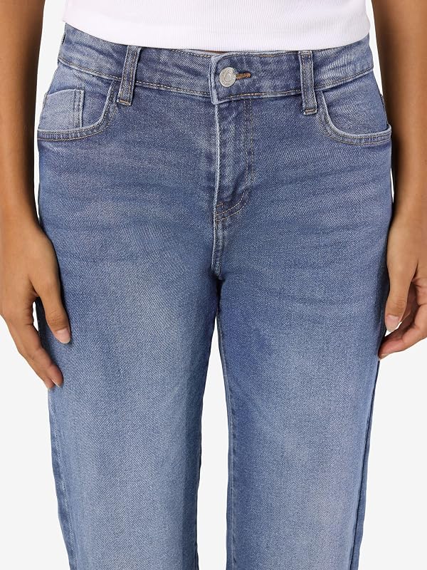 NMYOLANDA Cintura Normal Cintura Regular Jeans Loose Denim, Cor: Azul, Tamanho: 30W / 32L, Comprimento da Perna: L32 — foto 7 de 8