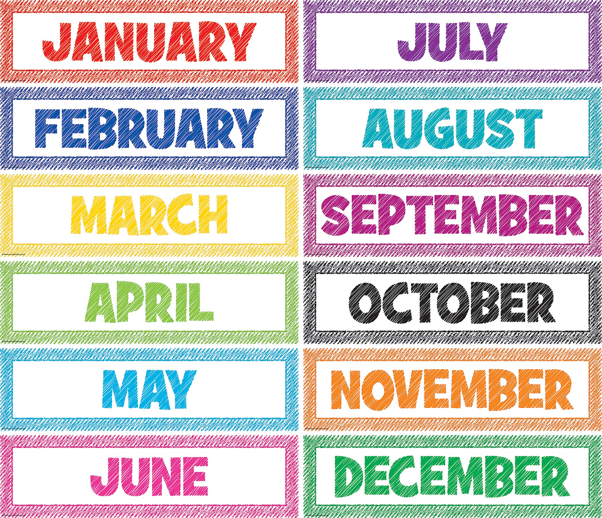 Teacher Created Resources Headliners (TCR3425) - 12 Pack, 5" x 18", White & Multicolor, Rectangular, Glossy Finish, Cardboard Material, Wall Mount