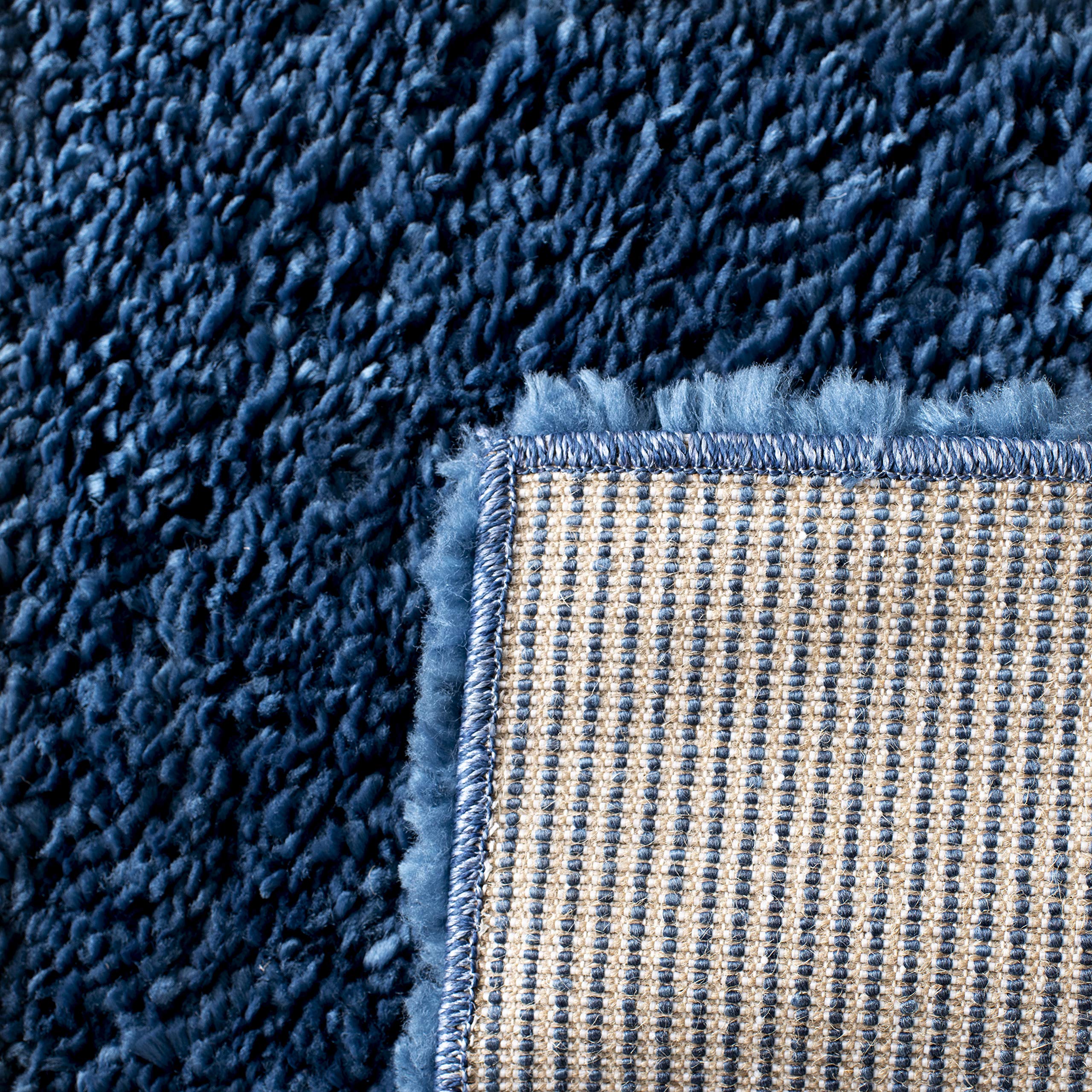 Safavieh Shag Rug for Living Room, Dining Room, Bedroom - August Shag Collection, Short Pile, in Navy, 61 X 91 cm