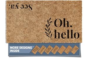 Barnyard Designs Doormat Welcome Mat for Outdoors, Large Front Door Entrance Mat, 76 x 43cm, Brown (Oh Hello)