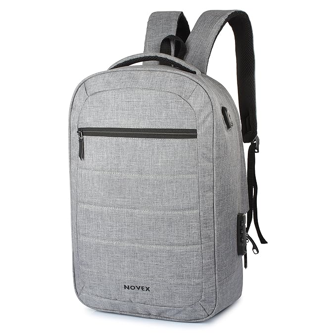 Novex Anti Theft Grey 15.6 Laptop Backpack