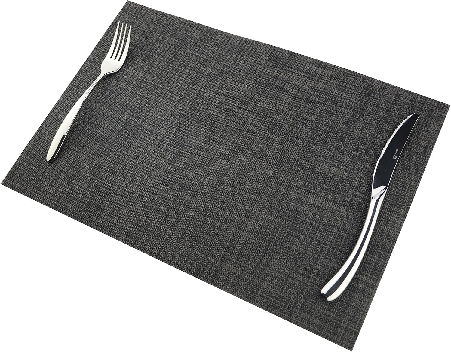 KOKAKO Placemats Heat-Resistant Washable Dining Table Place Mats PVC Kitchen Table Mats by,Set of 6(Dark Gray): Home & Kitchen