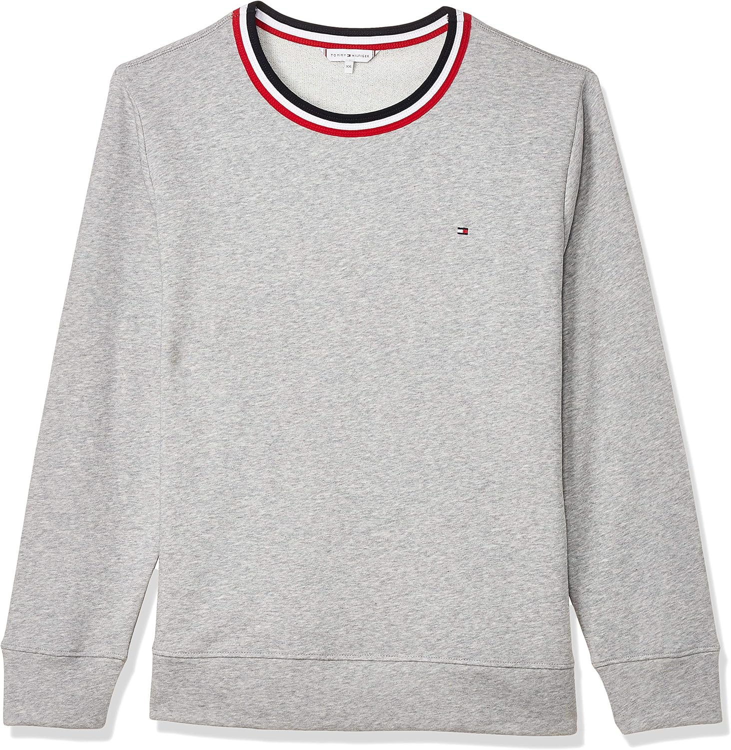 Tommy Hilfiger Women's Essential C-Neck Long Sleeve Sweatshirt, Grey ...