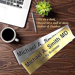 Engraved Custom Door Plate Charcoal Marble Pattern