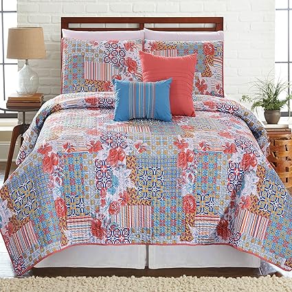 Amrapur Overseas Bellanova 5-Piece Printed Reversible Sheet Set (Queen)