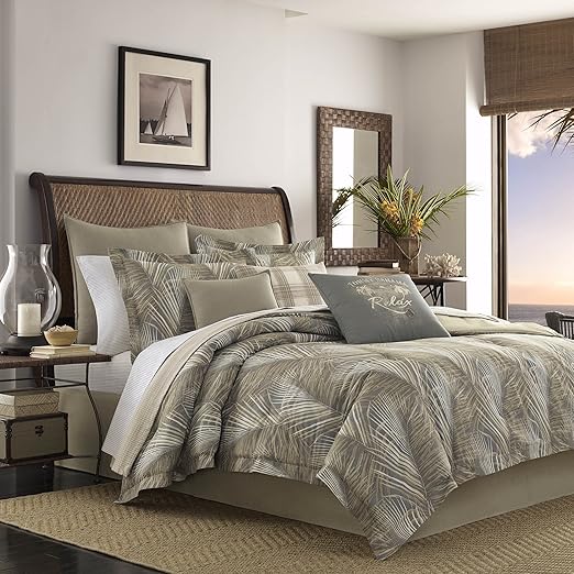 Amazon Com Tommy Bahama Raffia Palms Comforter Set King Brown