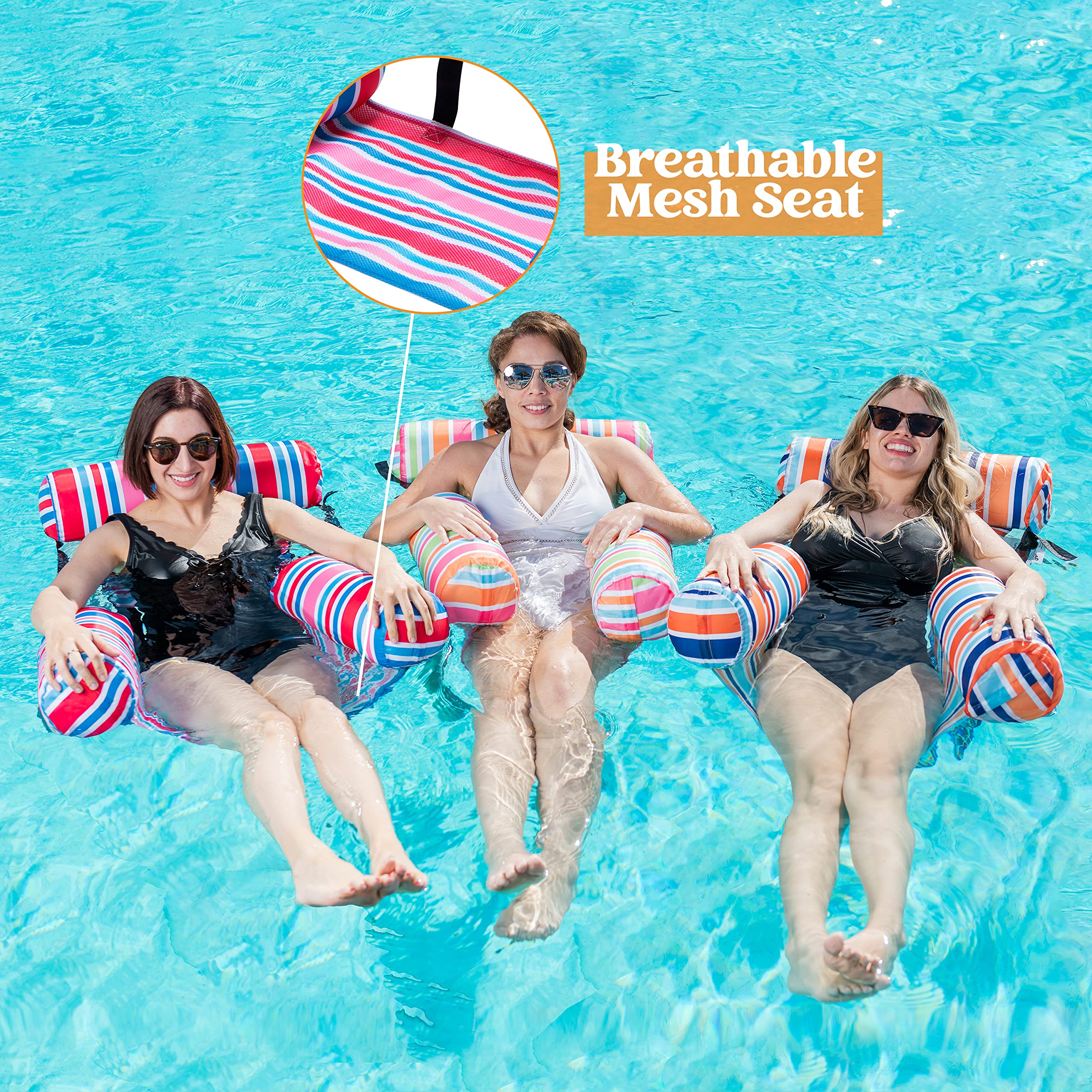 SLOOSH Pool Floats Chairs Adult, 3 Packs Inflatable Lounge Chairs,Blow up Pool Noodles Floats for Adults,Water Floating for Beach Party Summer Water Fun