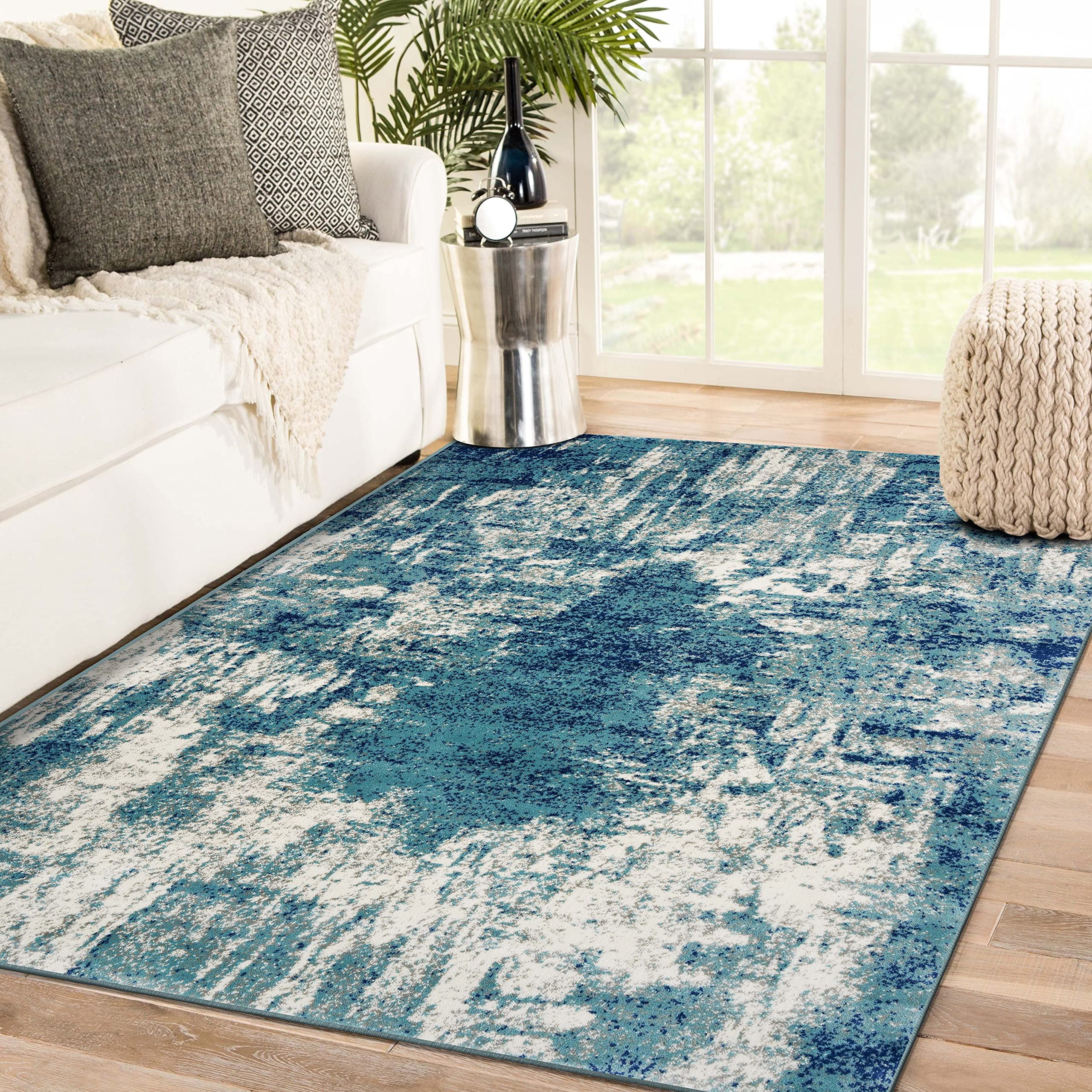 LUXE WEAVERS Modern Abstract Area Rug, Light Blue 8x10 Image