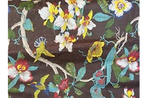 OctoRose Full Size 3 Side Zipper Linen Printing Birds Brown Futon Cover Sofa DayBed Couch Mattress Slipcover (Linen-Birds-Brown, Full Size)