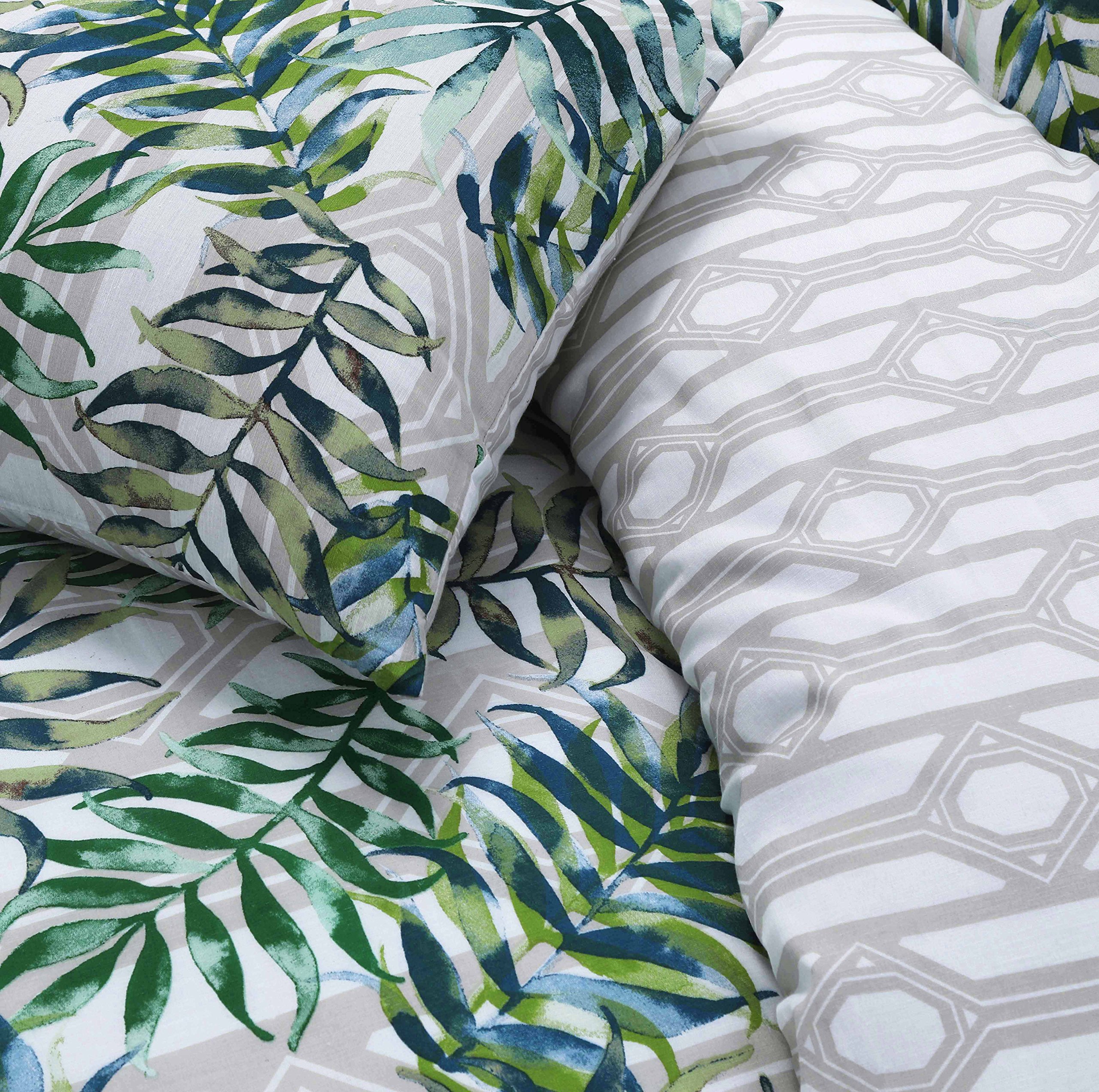 Sleepdown Botanical Leaves Floral Green Reversible Duvet Cover Quilt Pillow Cases Bedding Set Soft Easy Care King 230cm X 220cm~p73954916 - View #10