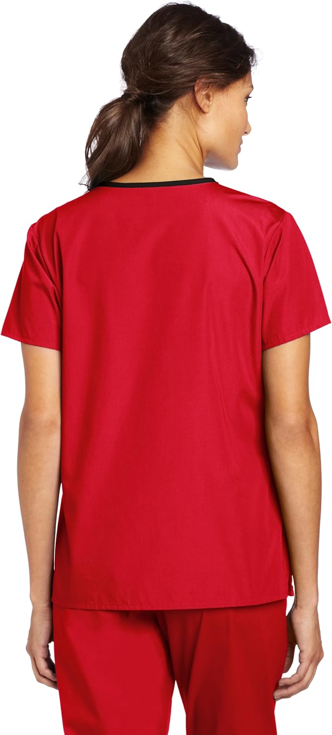 WonderWink Women's Scrubs Charlie 5 Pocket Y-Neck Wrap Top: Medical Scrubs Shirts: Clothing