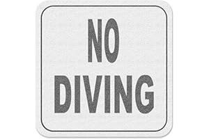 Aquatic Custom Tile, No Diving Text Pool Depth Markers, 6 x 6 Inches Vinyl Pool Stickers, Pool "No Diving" Markers, Pool Safety Signage, Adhesive Depth Markers Stickers for Decks, Made in USA