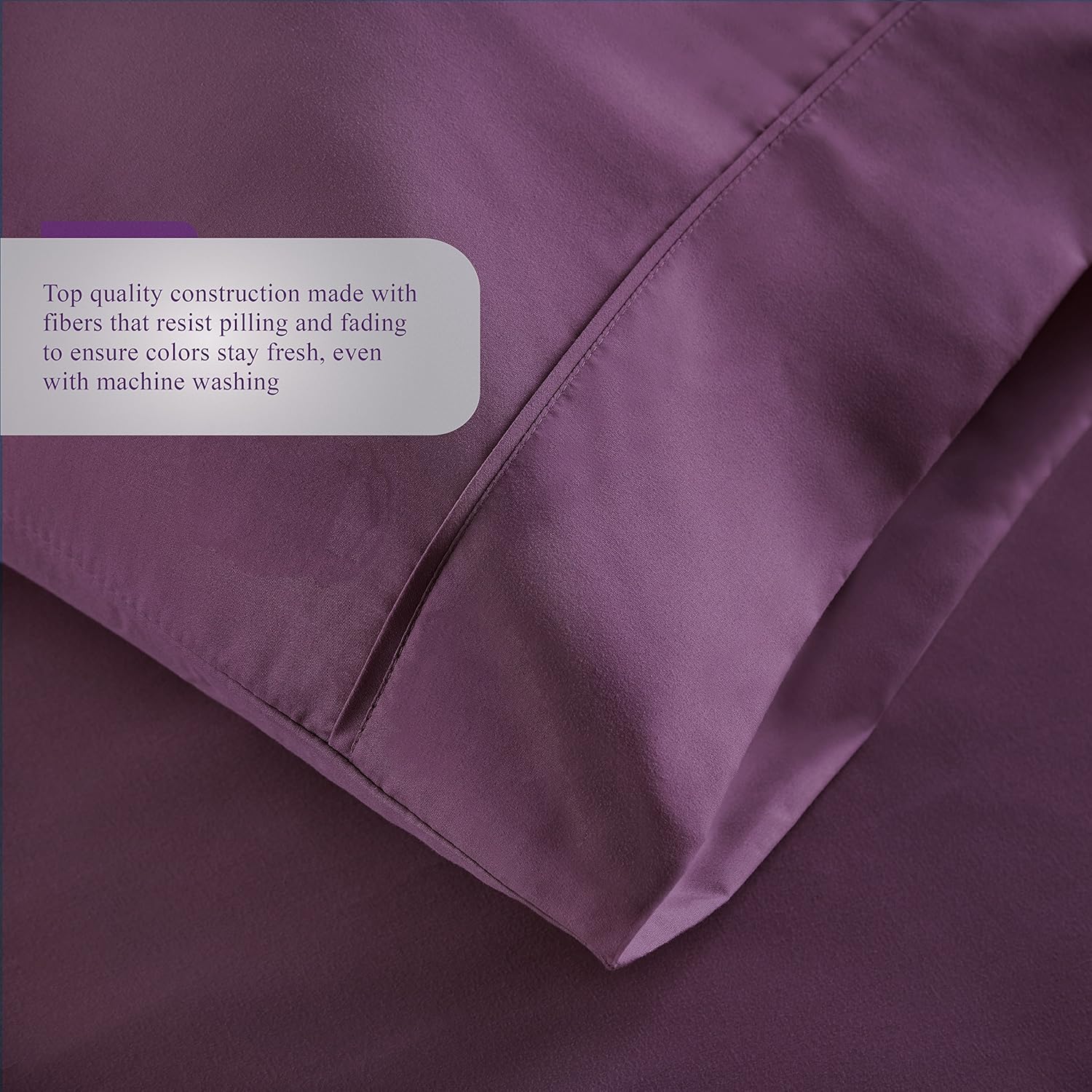Hotel Luxury Bed Sheets Set- 1800 Series Platinum Collection-Deep Pocket, Wrinkle & Fade Resistant(Queen,Eggplant): Home & Kitchen