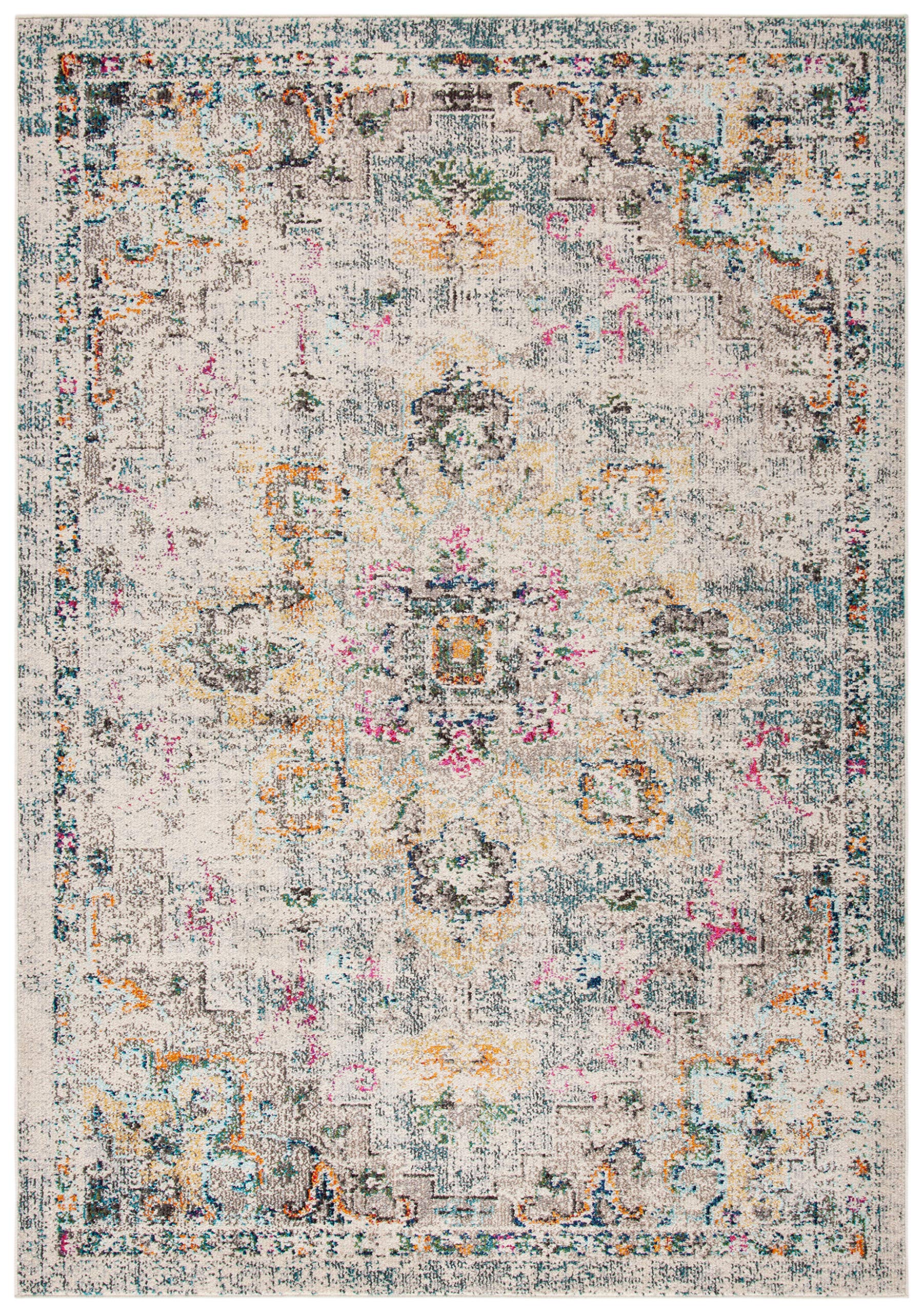 Safavieh Modern Chic Indoor Woven Rectangle Area Rug, Madison Collection, MAD473, in Grey/Gold, 160 X 229 cm for Living Room, Bedroom or Any Indoor Space — image 1
