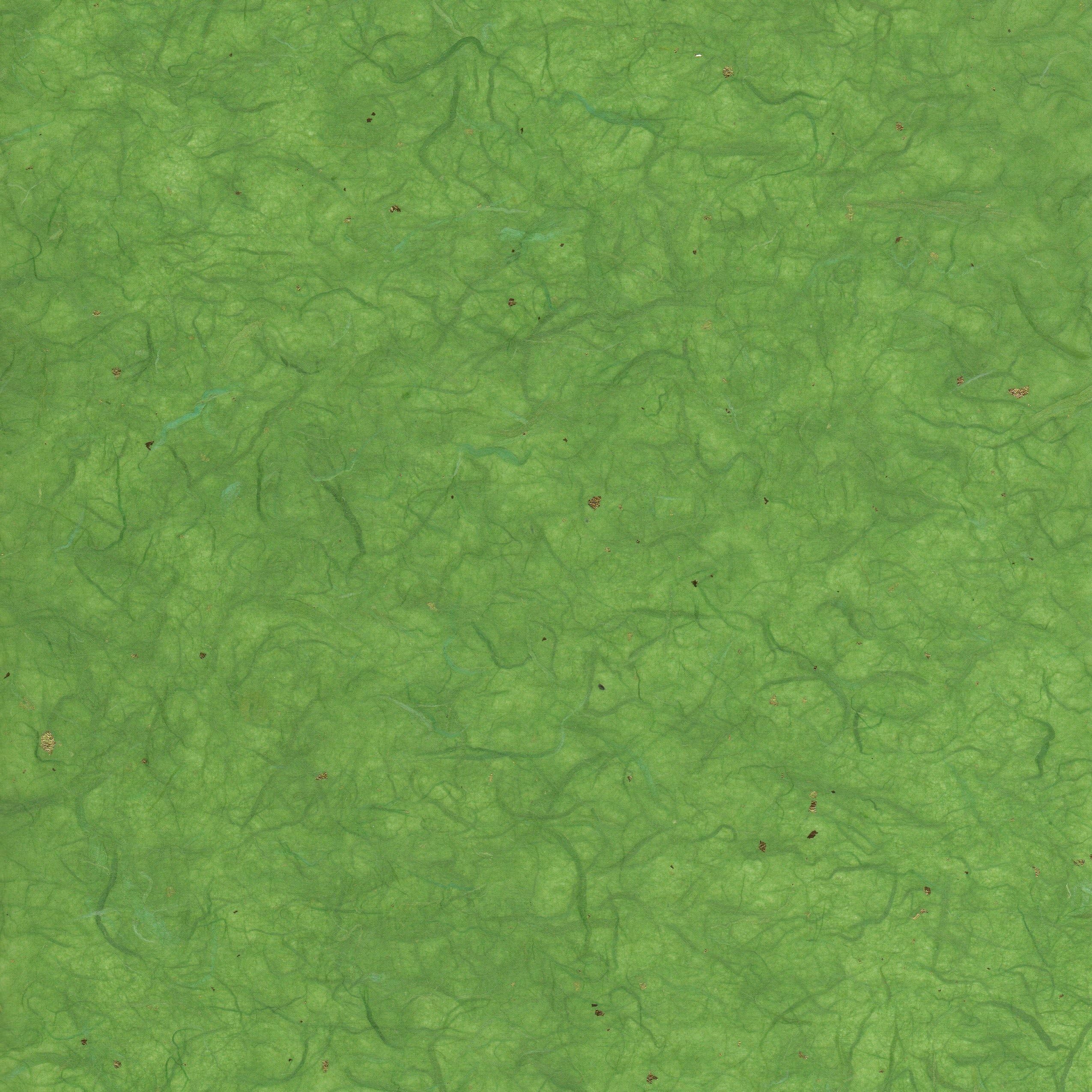 Lime Green with Gold Flecks Handmade Silk Paper (27gsm) - Large Sheet 50 x 70 cm (20 x 28 inches)