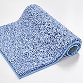 Douceur Blue Bathroom Rugs Non Slip, Super Soft Microfiber Bath Mats for Bathroom Washable, Fluffy Absorbent Bath Rugs, Quick Dry Shower Mat, 23.5" x 15.5"