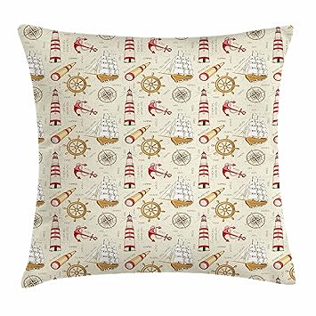 Amazon Com Lunarable Nautical Throw Pillow Cushion Cover Trip