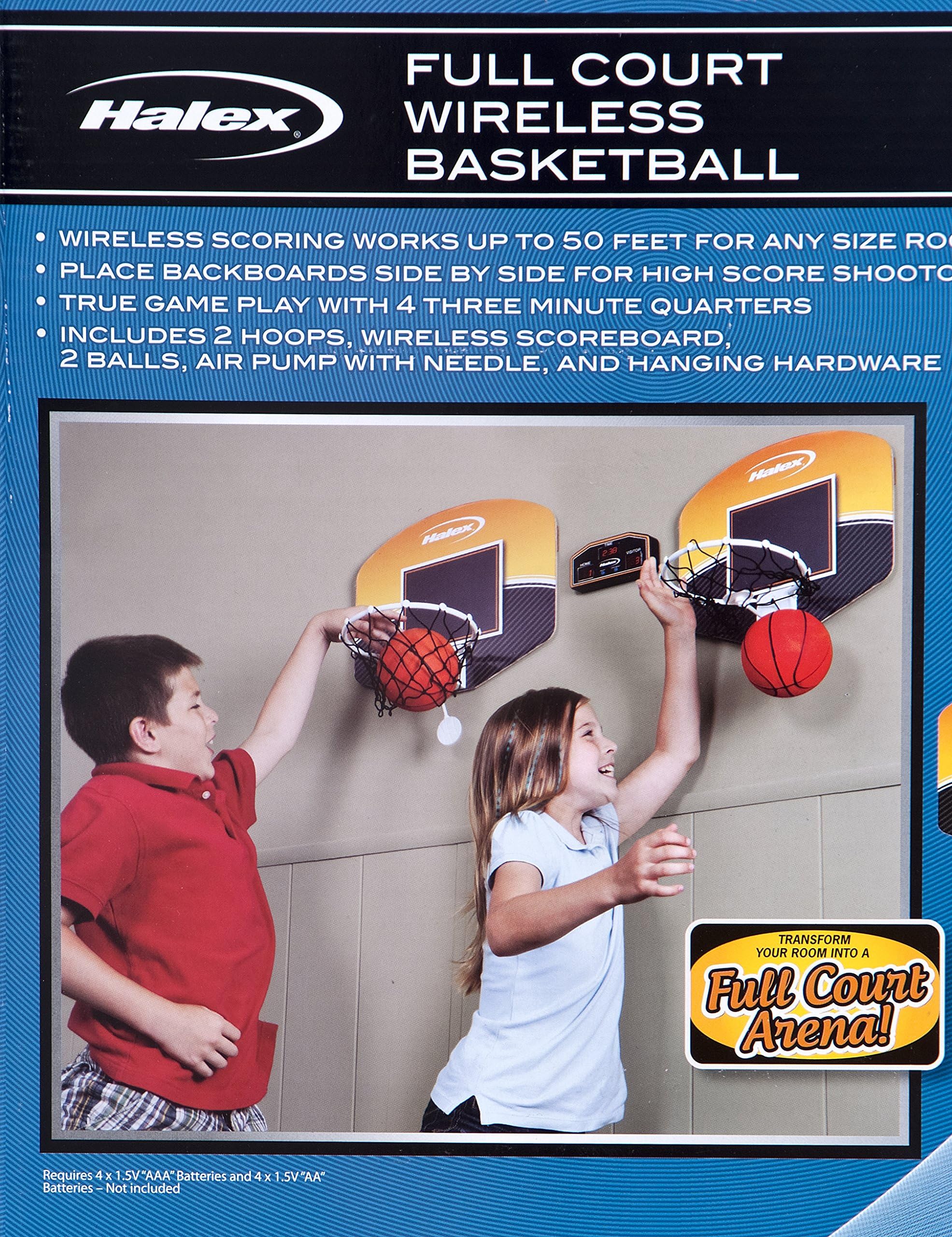 Halex Kids Full Court Wireless Mini Basketball Set With Wireless Scoreboard may be used as an Indoor Sport
